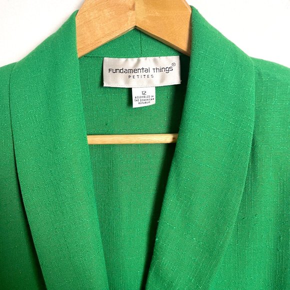 Oversized emerald green blazer with shawl collar - size 12P - Picture 9 of 9